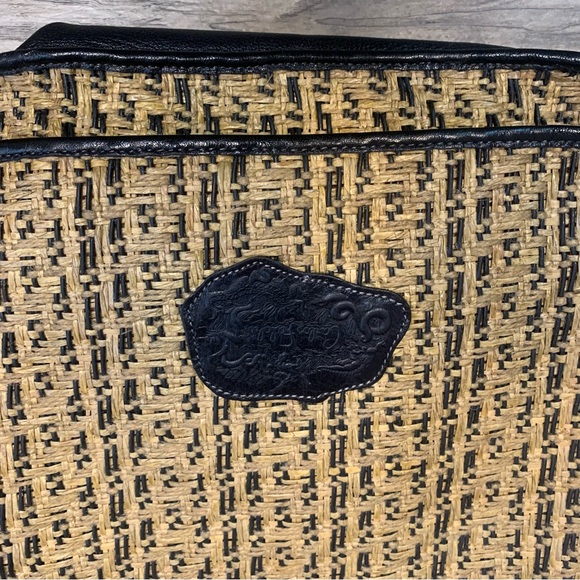 Carlos Falchi Multi Media Straw Flap Over Crossbody Bag - Picture 10 of 11